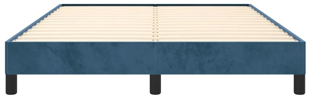 Cadru de pat, albastru inchis, 140x190 cm, catifea Albastru inchis, 25 cm, 140 x 190 cm