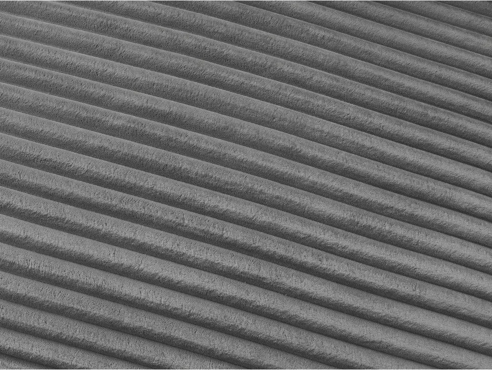 Canapea gri închis pentru dormitul zilnic/extensibilă cu tapițerie din catifea reiată 240 cm Hugo – Bobochic Paris