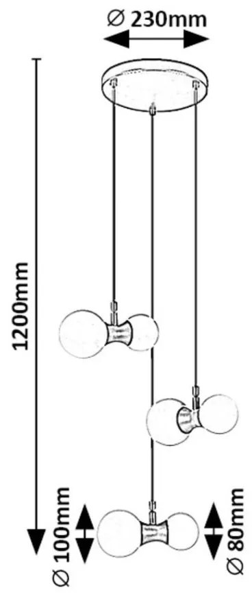 Lustra moderna cu 3 pendule Lition