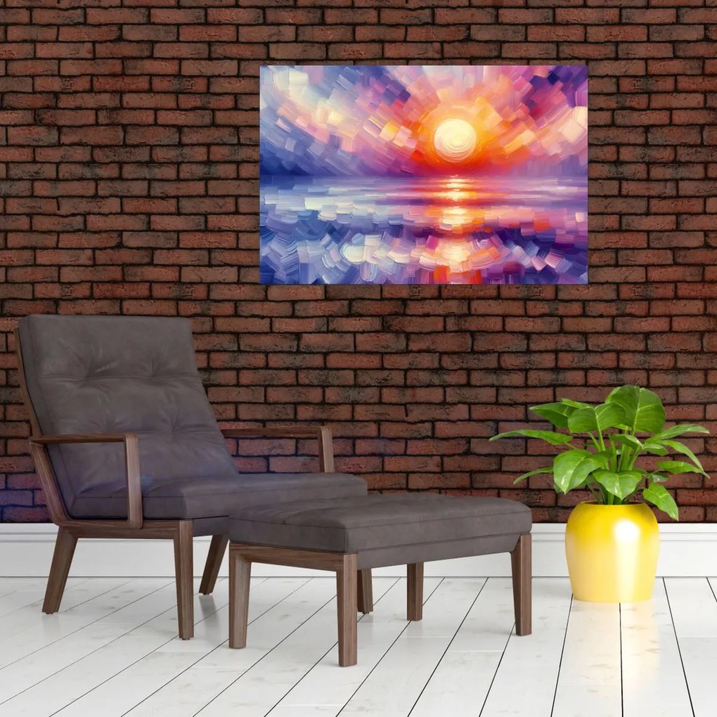 Tablou - Apus de soare artistic colorat (90x60 cm)
