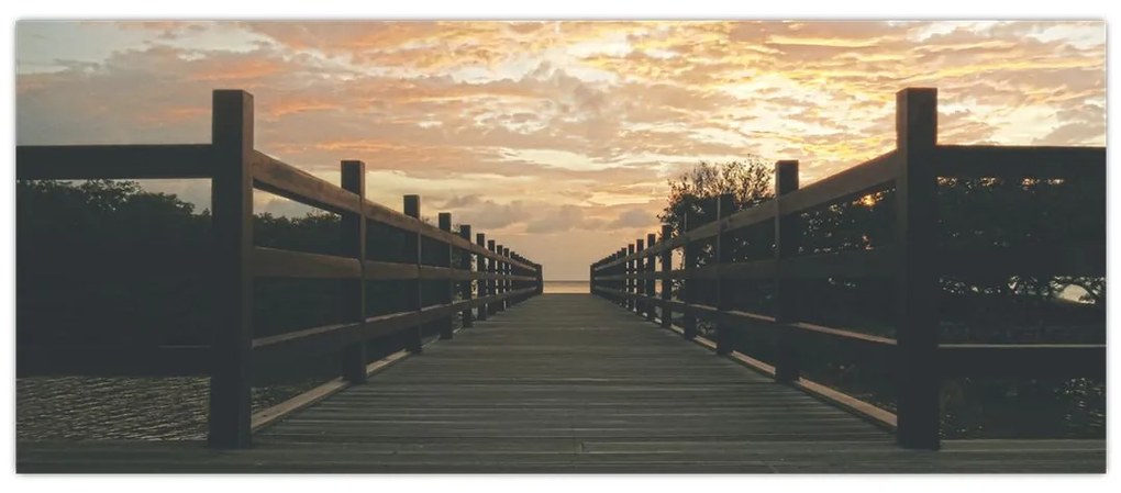 Tablou - Ponton de lemn, lac (120x50 cm)
