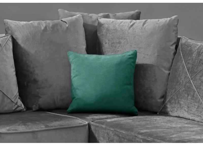 Husa de perna decorativa VELVET 40x40 cm, verde inchis