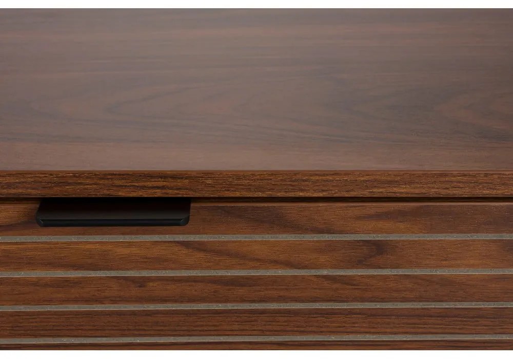 Comodă maro cu aspect de lemn de nuc 110x74x40 cm Stripes – White Label