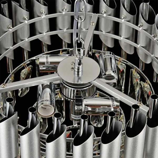 Brilagi - Lustră cu lanț ECLIPSE, 5xE14/10W/230V, diam. 38 cm, argintie