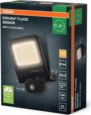 Osram - Proiector LED ENDURA cu senzor, 50W/230V, 3000K, IP44