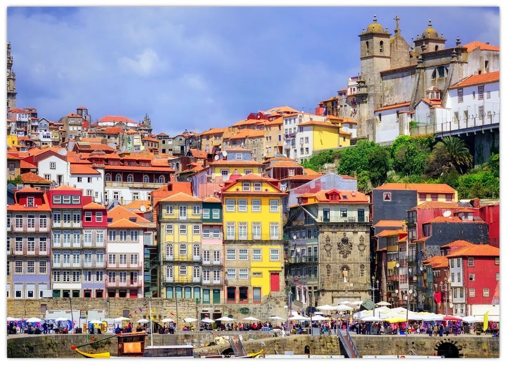 Tablou pe sticlă - Ribeira, Portugalia (70x50 cm)