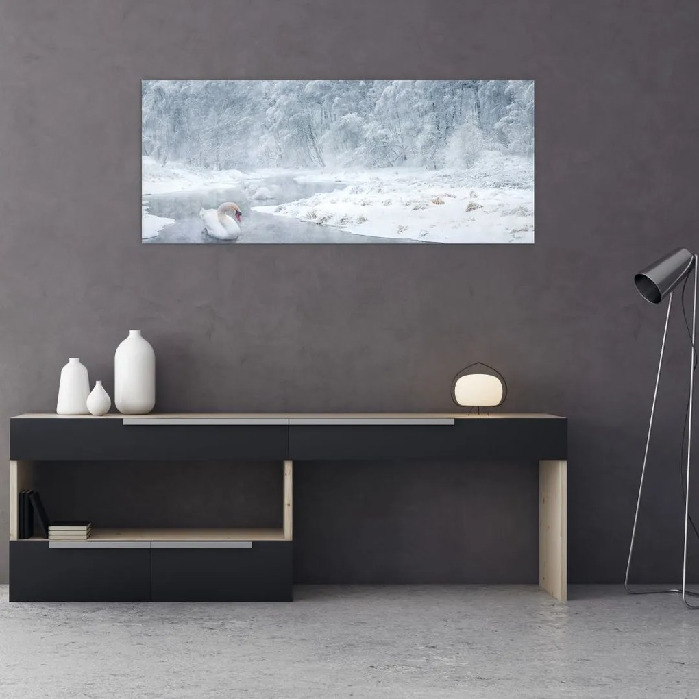 Tablou cu lebăde (120x50 cm)