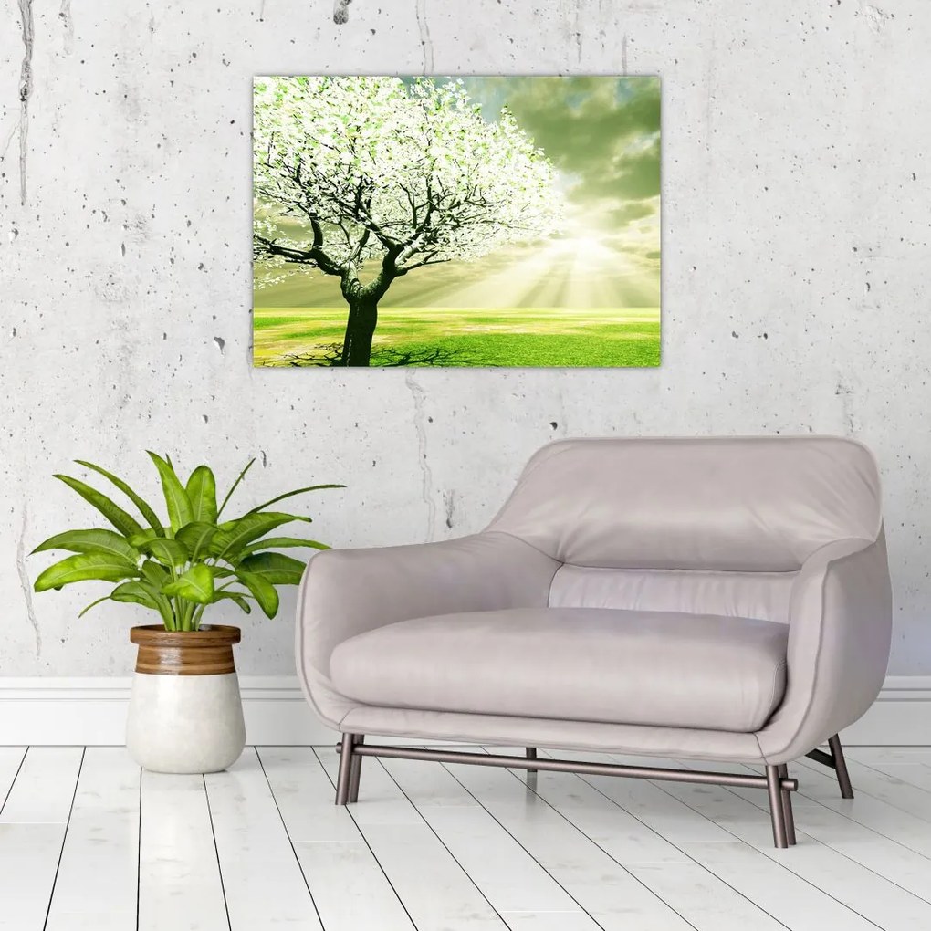 Tablou cu copaci pe luncă (70x50 cm)