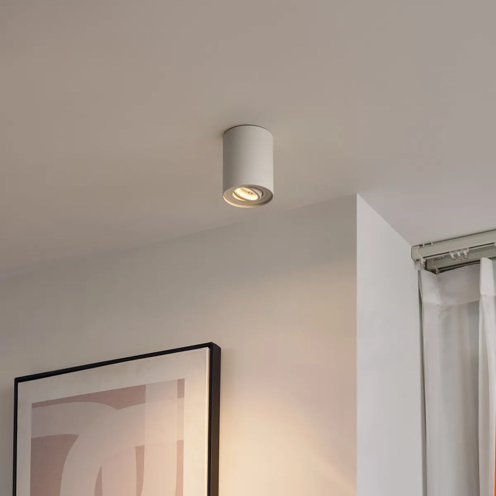 Set de 4 spoturi moderne bej montate la suprafață GU10 50mm rotative și înclinabile - Rondoo Up