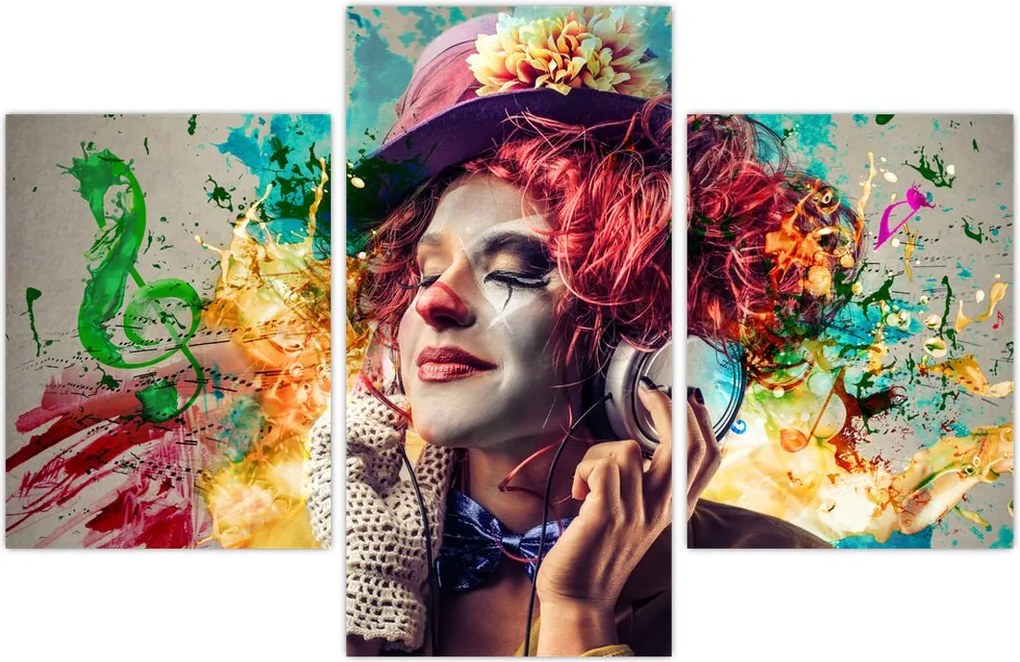 Tablou - Artista cu căști (90x60 cm)