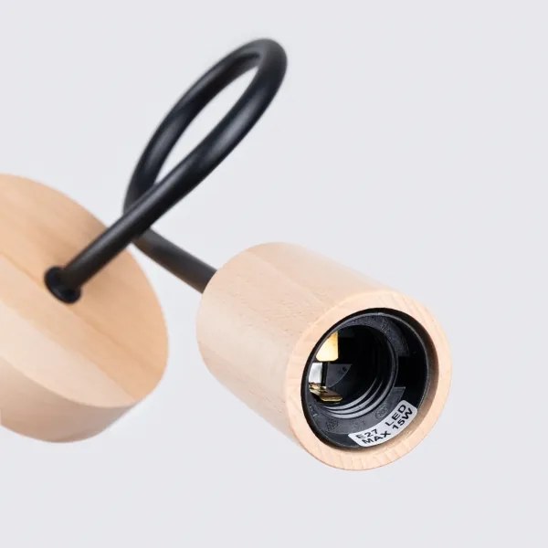 Lampă de perete Sollux SL.1476 EMBER 1xE27/15W/230V negru/bej/fag