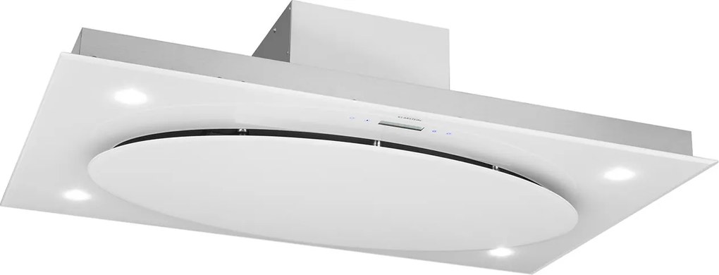 Klarstein secret service, hotă de tavan, hotă pentru aburi, 220 W, touch, sticlă, led, culoare albă