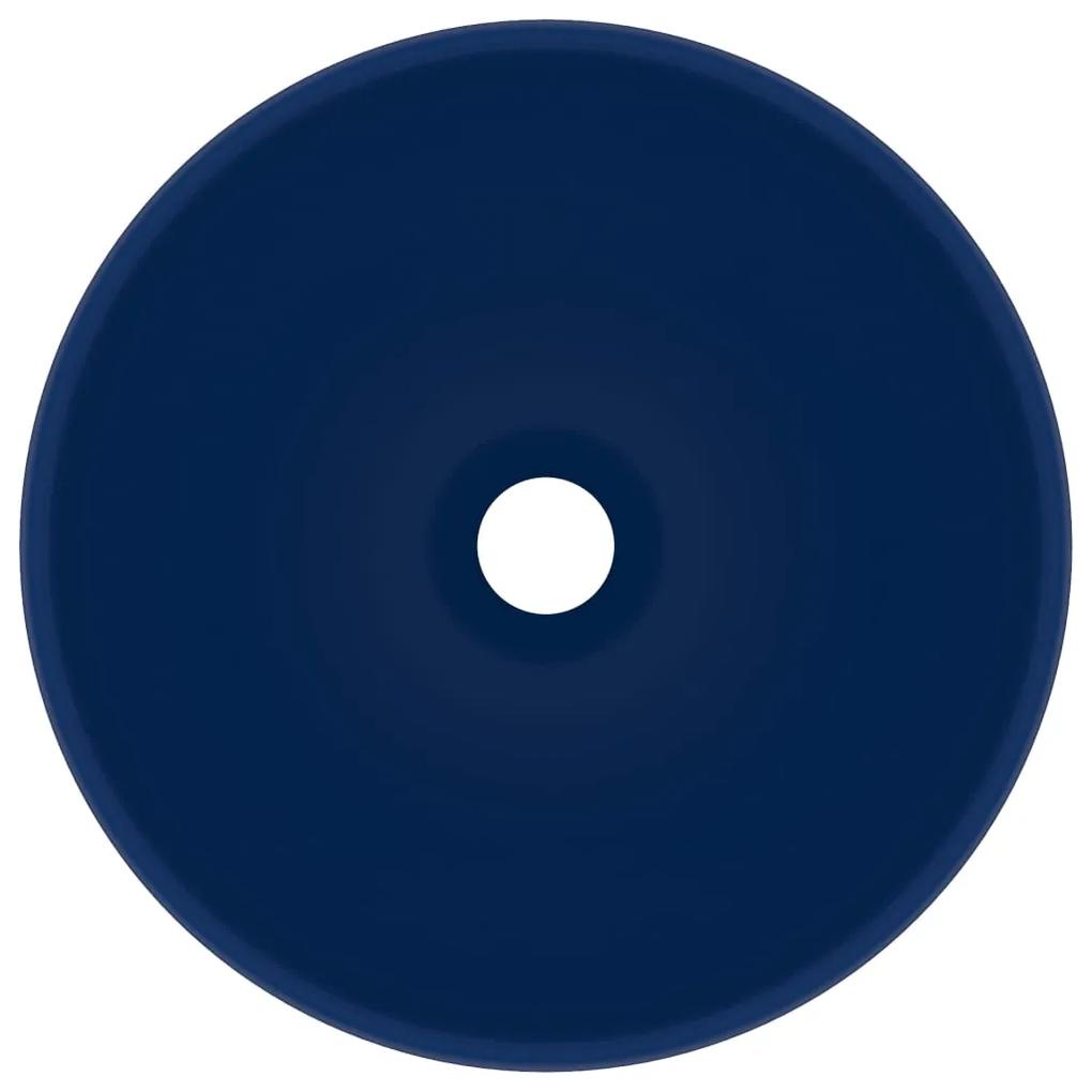 Chiuveta baie lux albastru inchis mat 32,5x14cm ceramica rotund matte dark blue