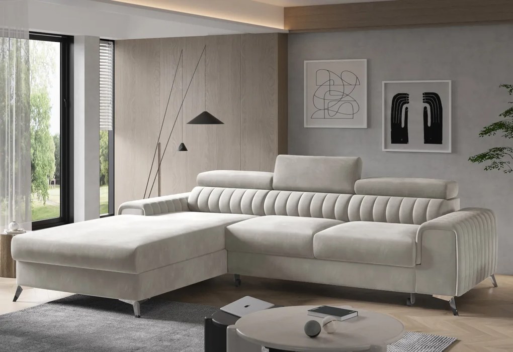Supermobel Coltar GRAYSON, 278x92x205, velvet mat 38, stanga