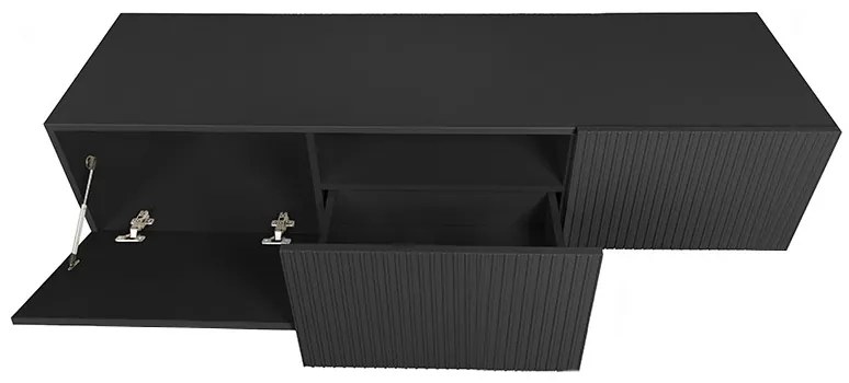 Comodă TV Nicole suspendată 150 cm - negru / negru mat
