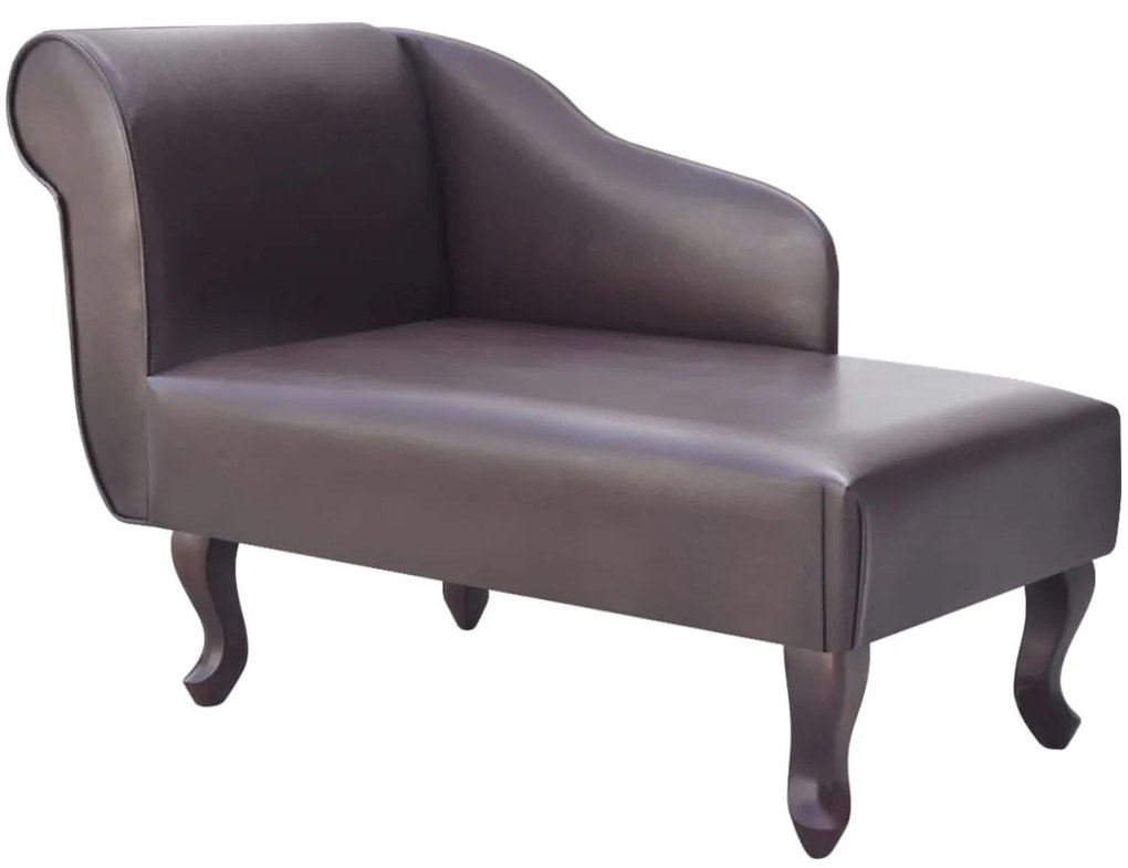 242404 vidaXL Șezlong, maro, piele ecologică
