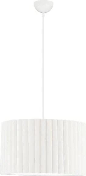 Lustra suspendata cu abajur din in alb Nos