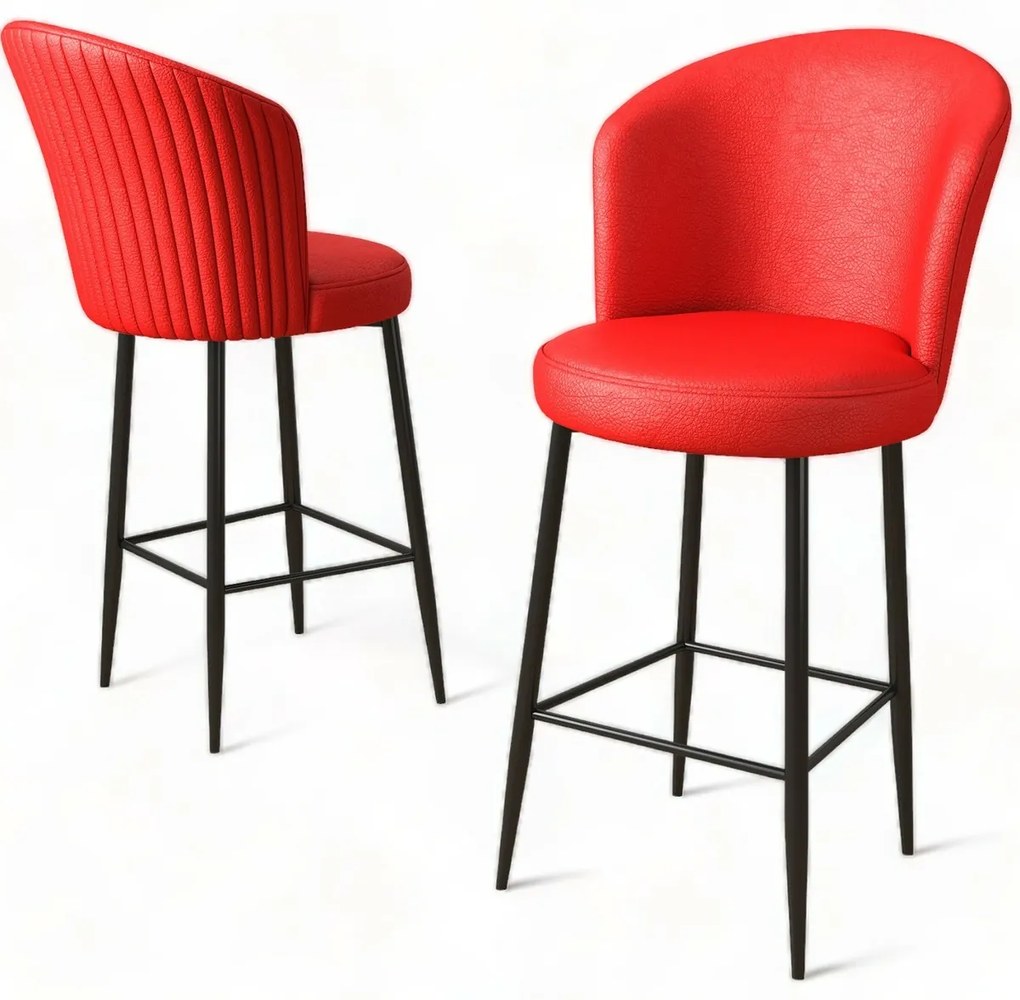 Set de scaune de bar Uras Red and Black, 6 buc., 6 buc.