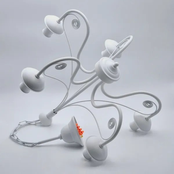 Lustră pe lanț DONATO 5xE14/40W/230V alb