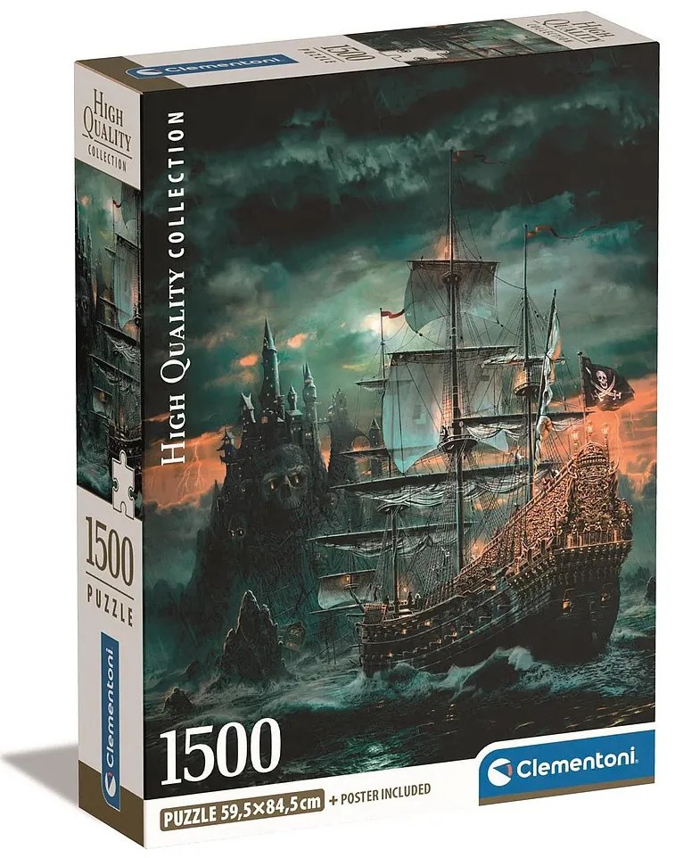 Pirat Haunted Seas navă puzzle de 1500 bucăți Compact Clementoni