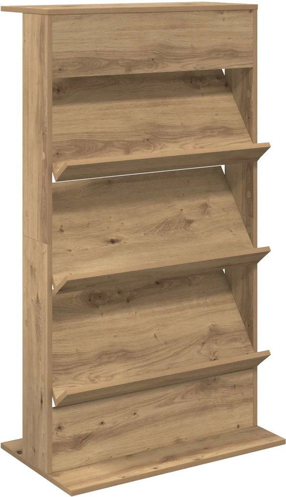 vidaXL Raft pentru reviste cu raft Stejar Artizanal 70 x 41 x 126 cm