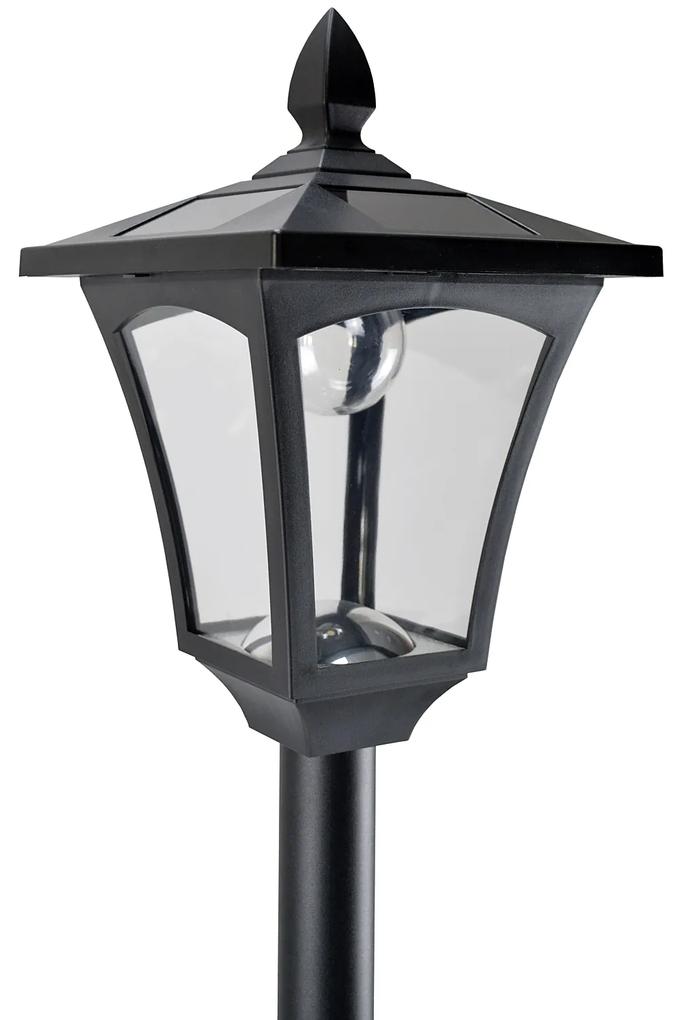 Outsunny Lanternă Solară pentru Grădină, Felinar LED cu Panouri Solare, Design Modern, 18x18x160 cm, Negru | Aosom Romania