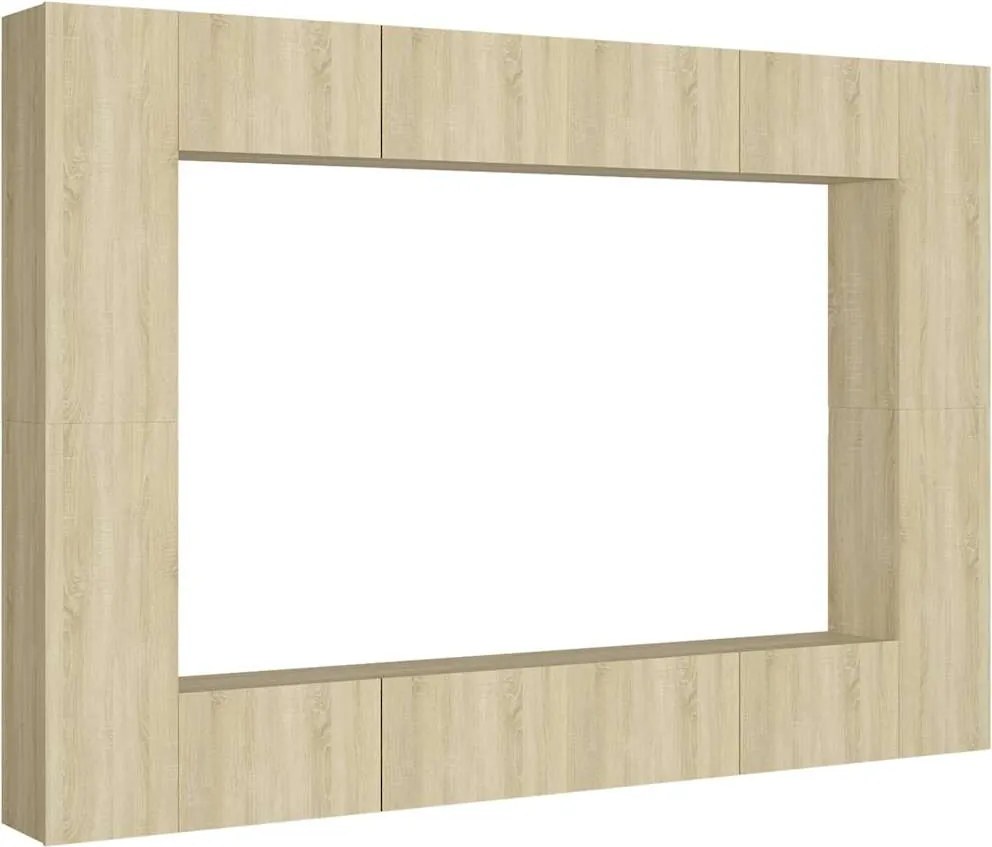 vidaXL Set de dulapuri TV, 8 piese, stejar sonoma, lemn prelucrat