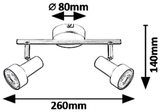 Rabalux 5323 - Lampă spot KONRAD 2xGU10/50W/230V