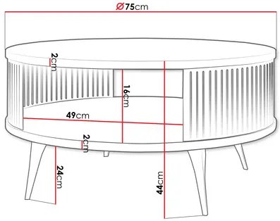 Măsuță de cafea Mezanoa (Negru + Stejar craft auriu) . 1103731