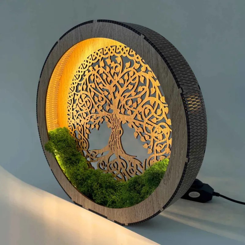 SENTOP | Lampă de masă Arborele Vieții cu mușchi | ZIVENA