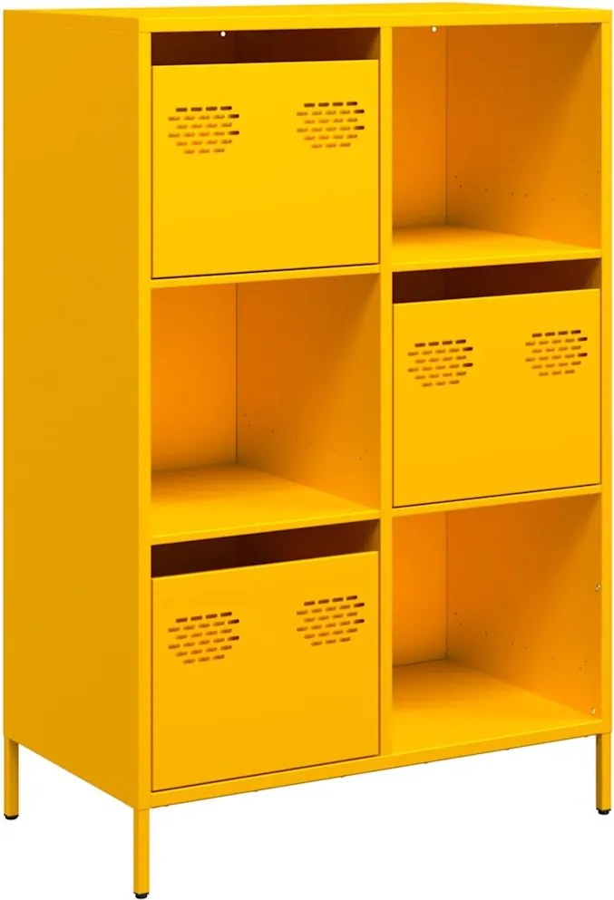 vidaXL Dulap înalt, galben muștar, 68x39x103,5 cm, oțel