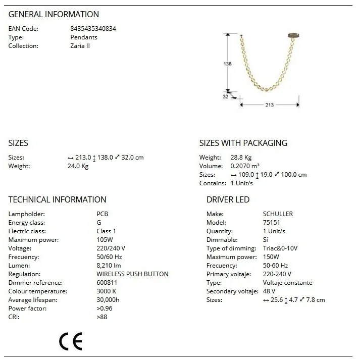 Lustra LED suspendata design modern Zaria II