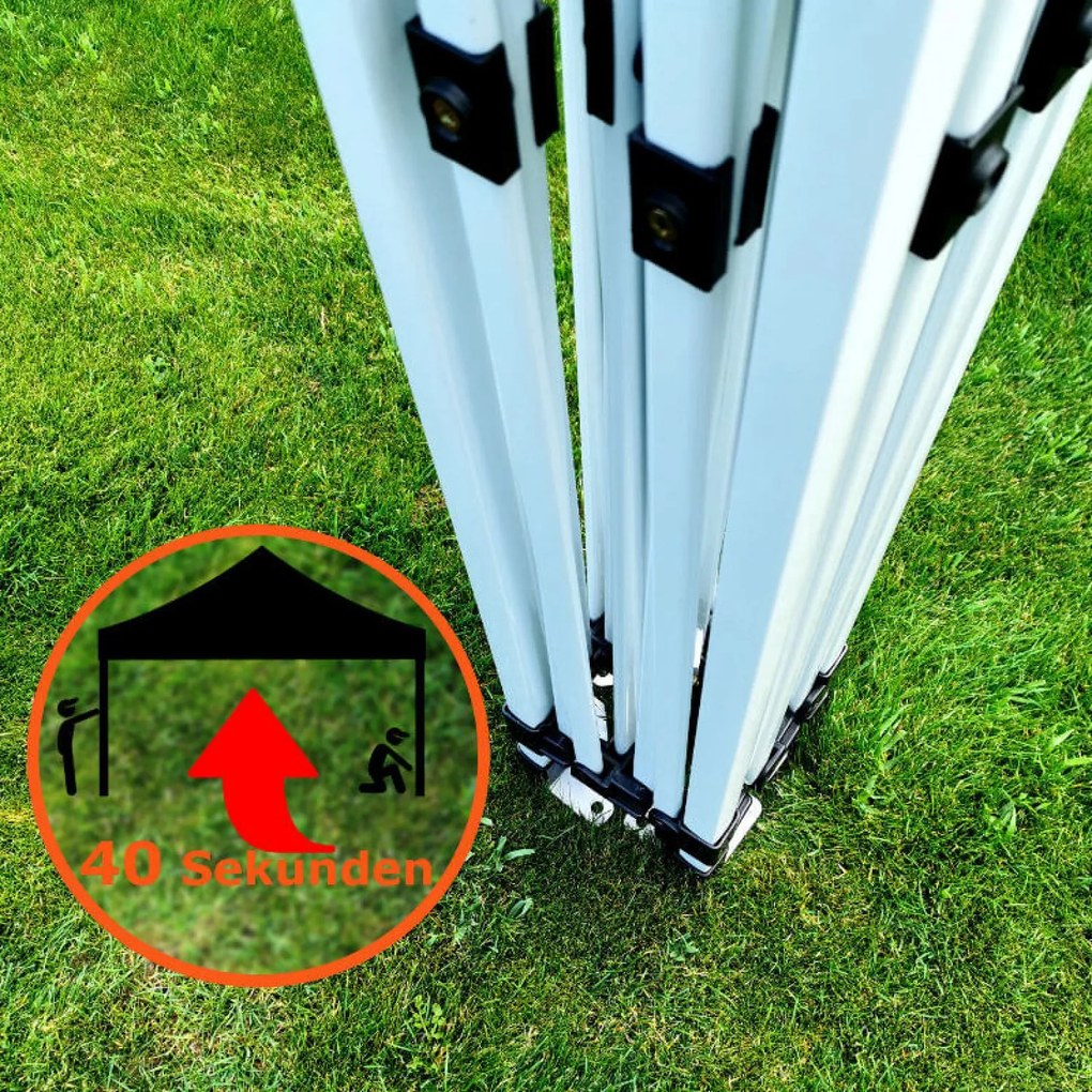 Cortină pliabilă 3x3m pentru Sărbători: Protecție impermeabilă și Asamblare rapidă - cu 3 pereți - Portocaliu