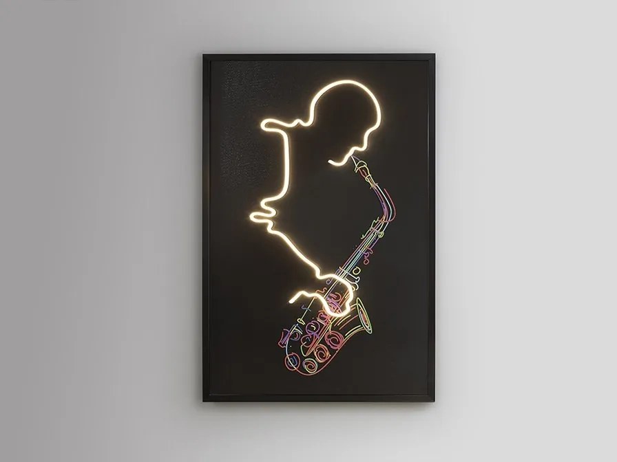 Tablou de perete decorativ cu iluminat Saxofon