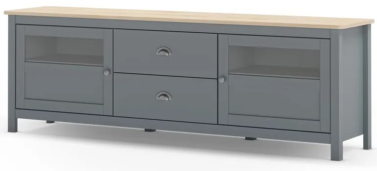 Comodă TV verde prăfuit din lemn de pin 180x59x40 cm Misti – Marckeric