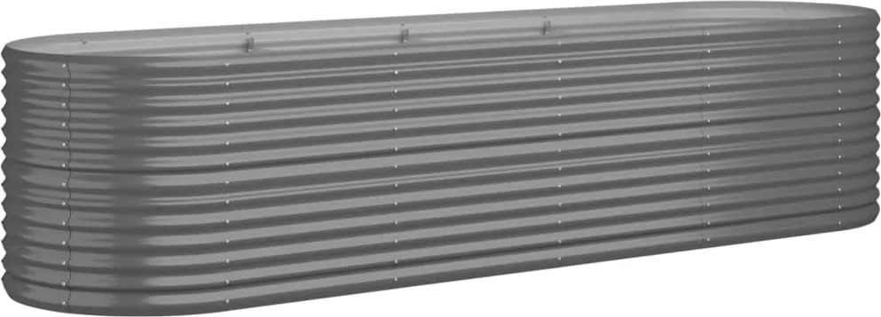 vidaXL Strat înălțat grădină gri 296x80x68cm oțel galvanizat