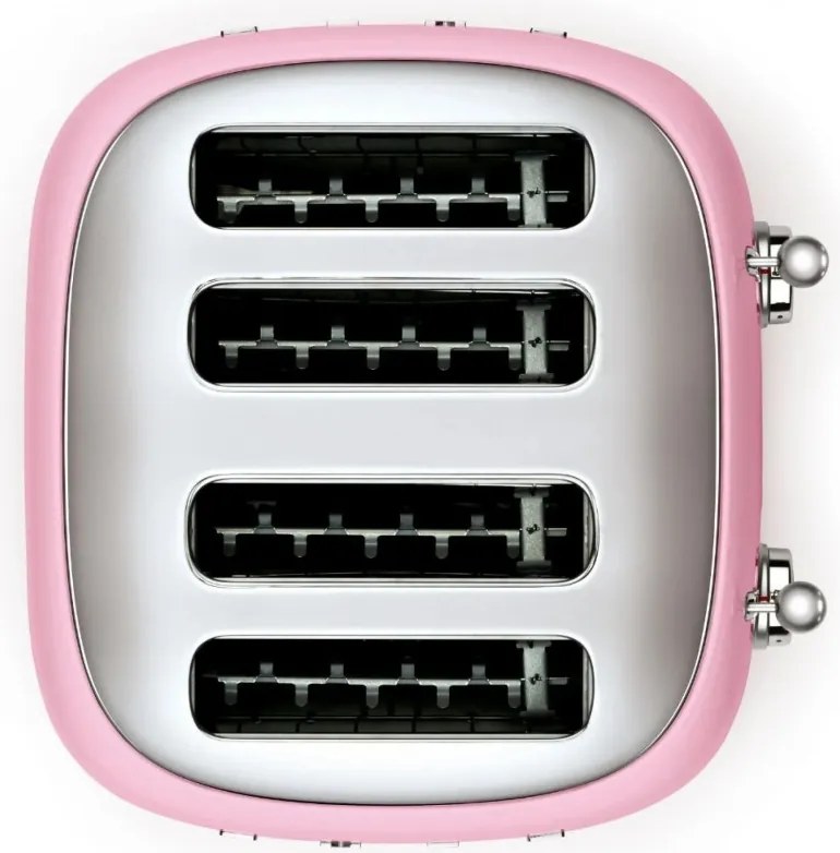 Prăjitor de pâine SMEG 50's Style TSF03PKEU, 2000 W, 4 felii, 6 niveluri, Tava pentru firimituri, Cablu integrat, Oțel inoxidabil, Roz