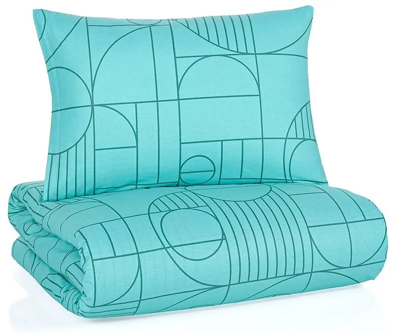 BedTex Lenjerie de pat din bumbac Geo Aquatic Awe,220 x 200 cm, 2 bucăți 70 x 90 cm, 220 x 200 cm, 2 buc. 70 x 90 cm
