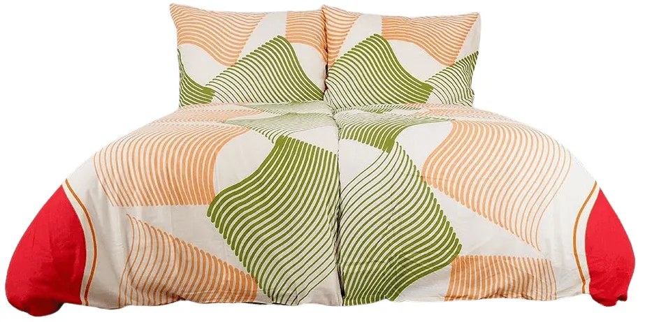 Lenjerie de pat din bumbac UNILO portocaliu-verde Dimensiune lenjerie de pat: 70 x 90 cm | 140 x 200 cm