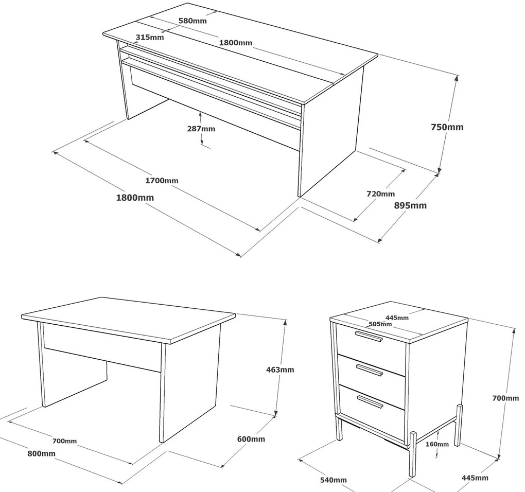 Set pentru birou Vergilius 7 (maro + gri). 1072697