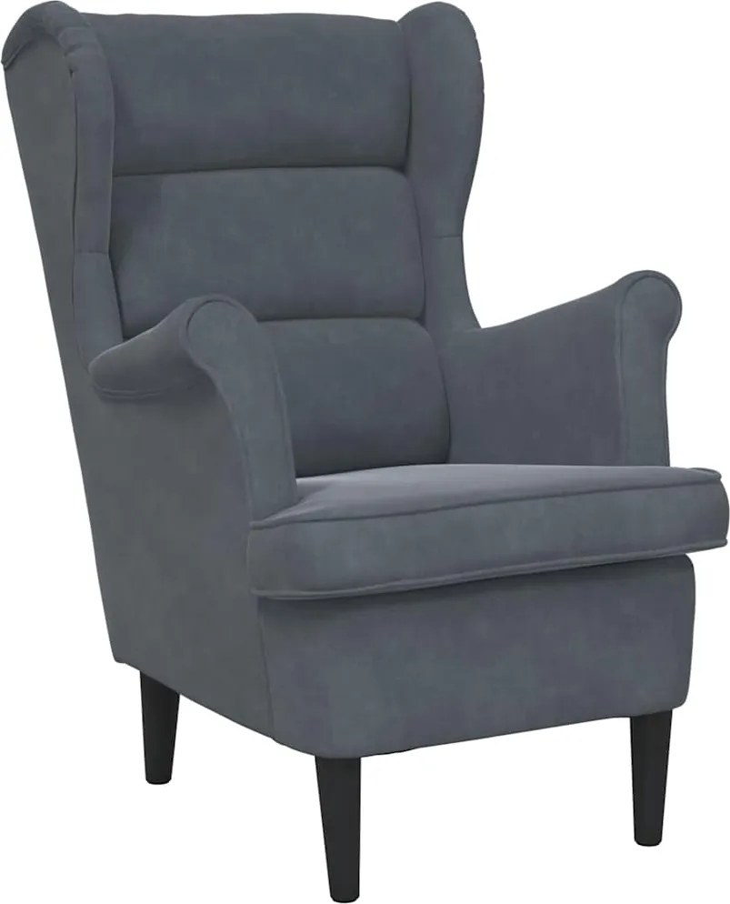 vidaXL Fotoliu, gri închis, catifea