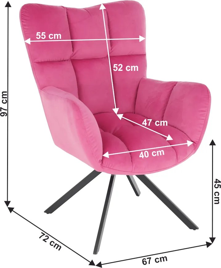 Scaun de design, ţesătură roz, KOMODO