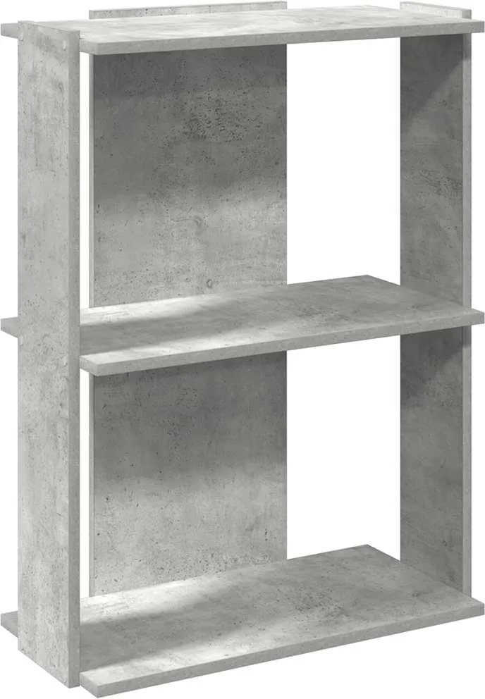 vidaXL Bibliotecă cu 3 niveluri, gri beton, 60x30x80 cm lemn prelucrat