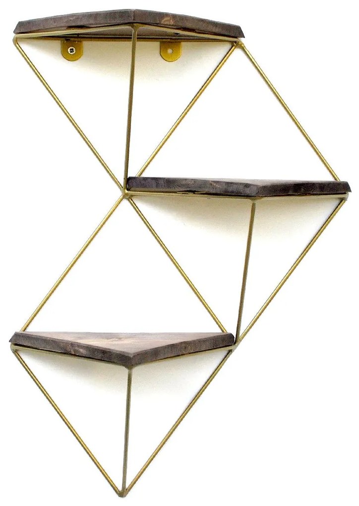 Raft de perete decorativ Duvelo 18 (nuc + auriu) . Promo -6%. 1093669