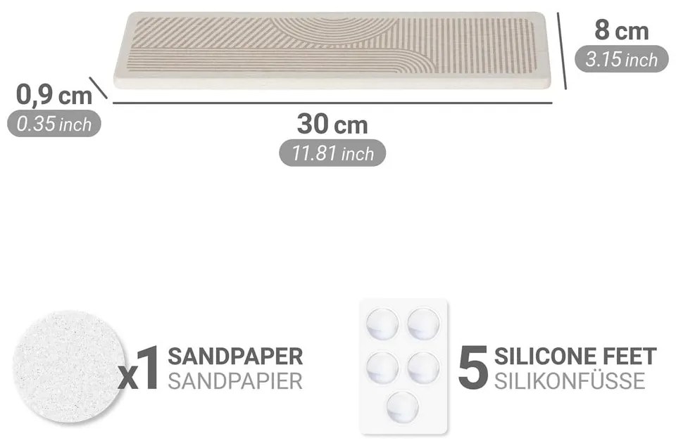 Scurgător de vase bej din diatomit 30x8 cm Damon – Wenko