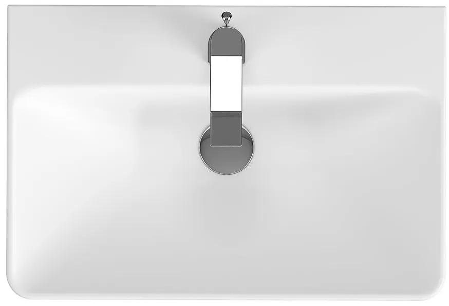 Lavoar suspendat alb 60 cm, dreptunghiular, Cersanit Mille Slim 600x410 mm