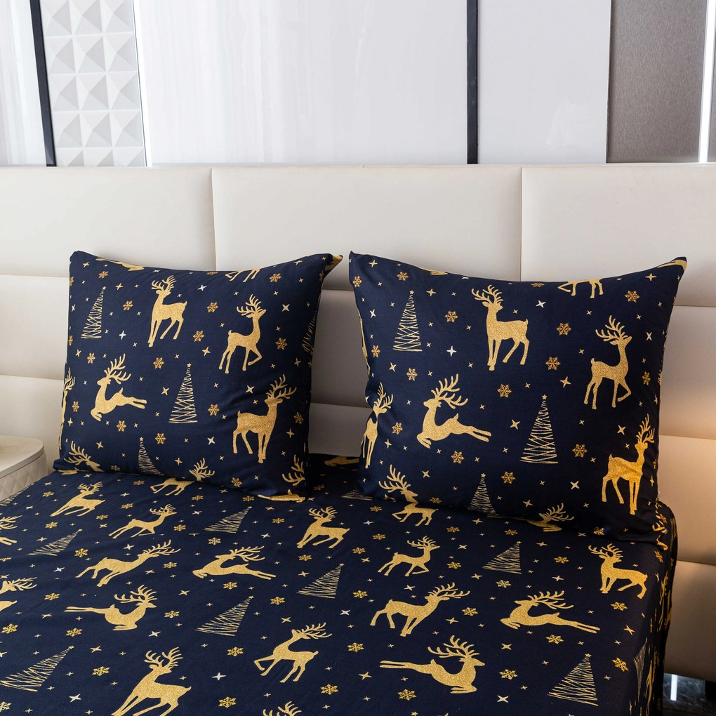 Lenjerie de pat din microfibra GOLDEN DEER albastru inchis Dimensiune lenjerie de pat: 70 x 90 cm | 140 x 200 cm