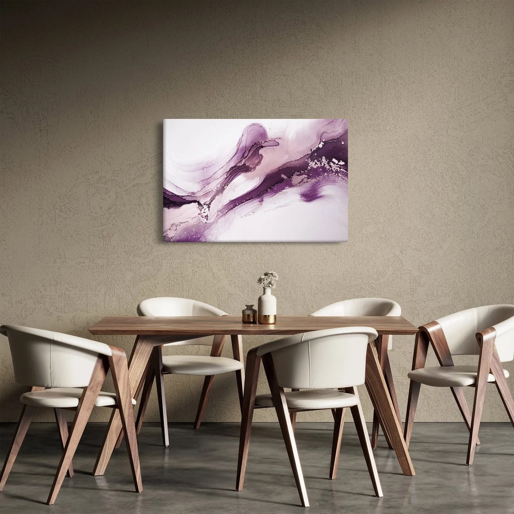 Tablou - Artă fluidă violet (90x60 cm)