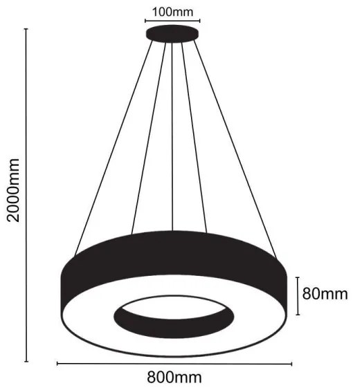 Lustră LED pe cablu LED/40W/230V 4000K d. 80 cm