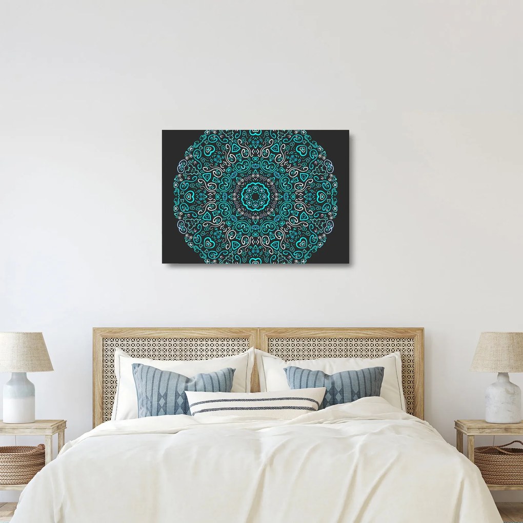 Tablou pe sticlă cu abstracție ornamentală (70x50 cm)